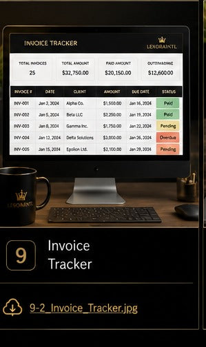 Invoice Tracker Template | Fillable Small Business Finance PDF