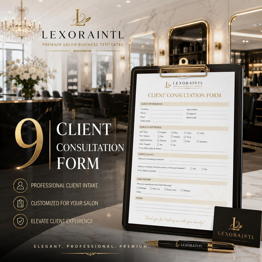 Client Consultation Form – Fillable PDF | Lexoraintl Salon Business Template