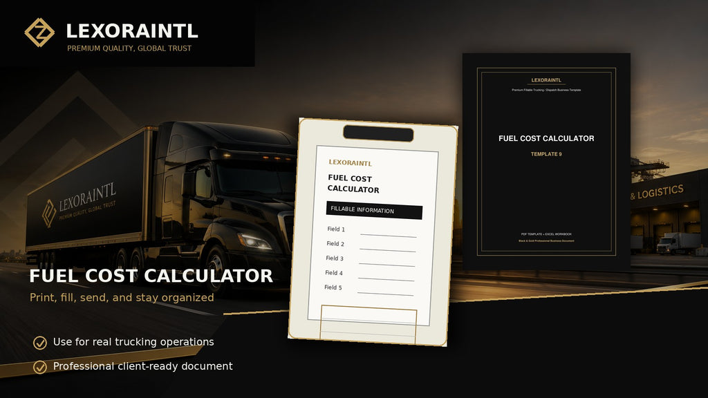 Fuel Cost Calculator Template | Fillable PDF | Lexoraintl