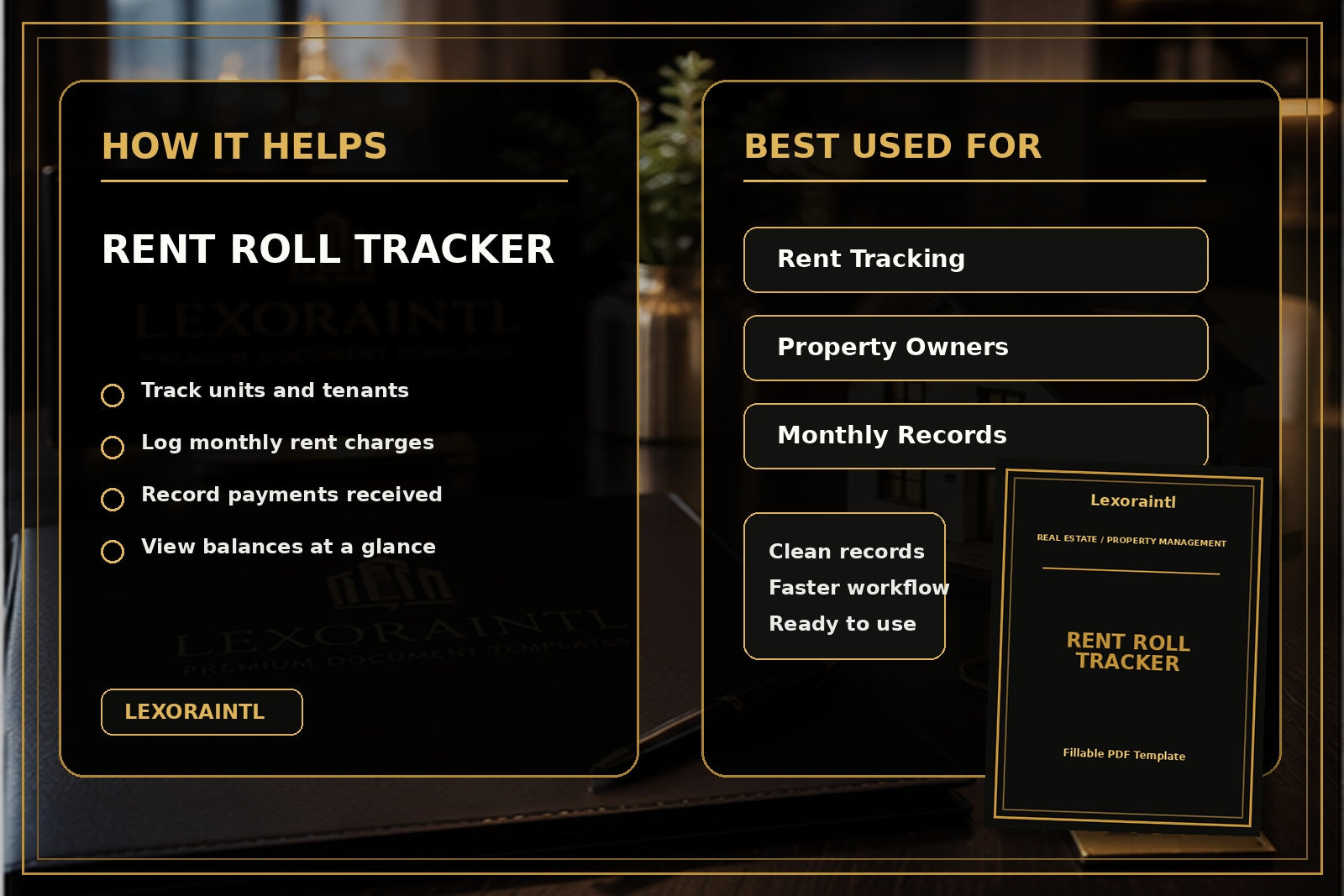 Rent Roll Tracker Template | Fillable PDF + Excel for Landlords & Property Managers