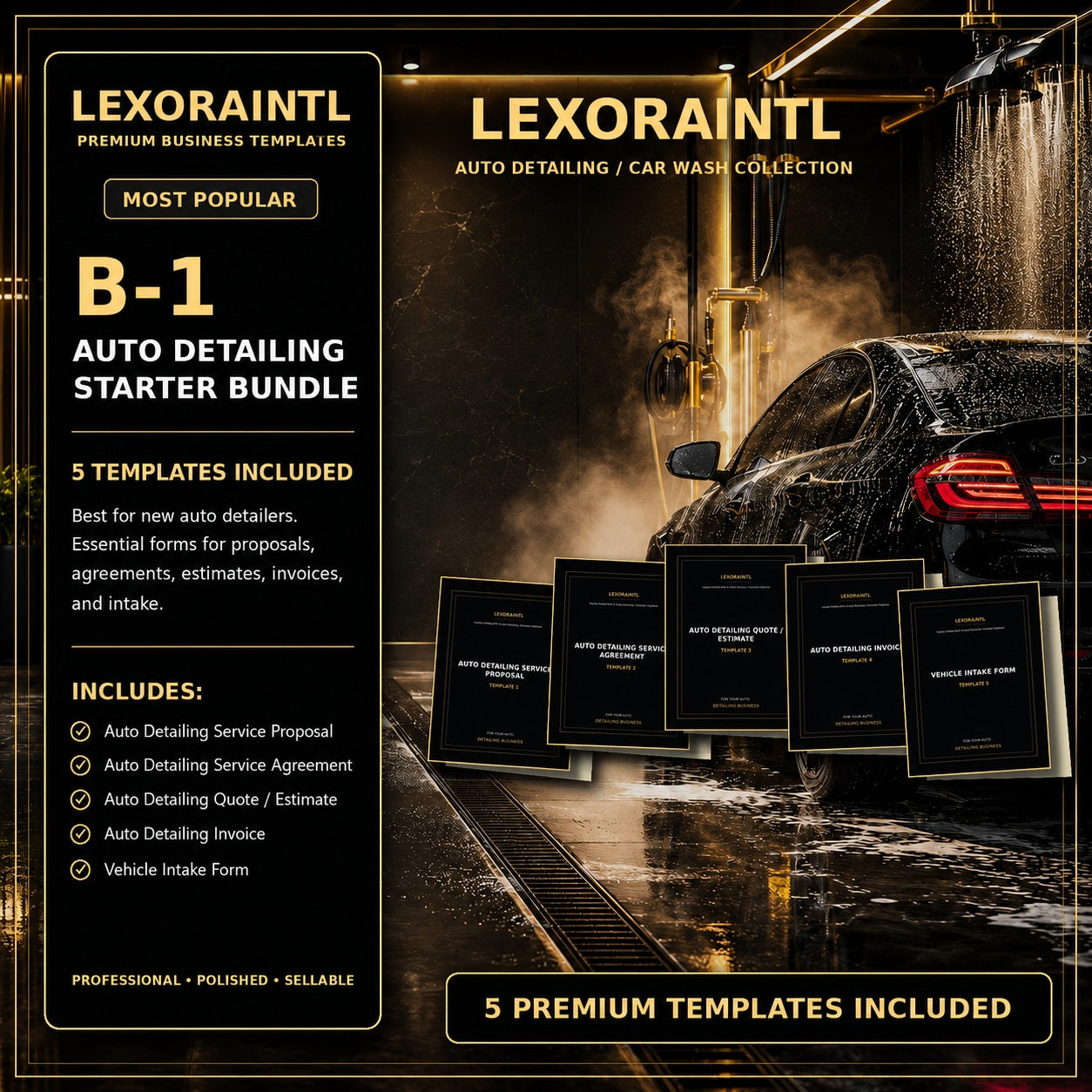 Auto Detailing Starter Bundle – Fillable PDF Templates