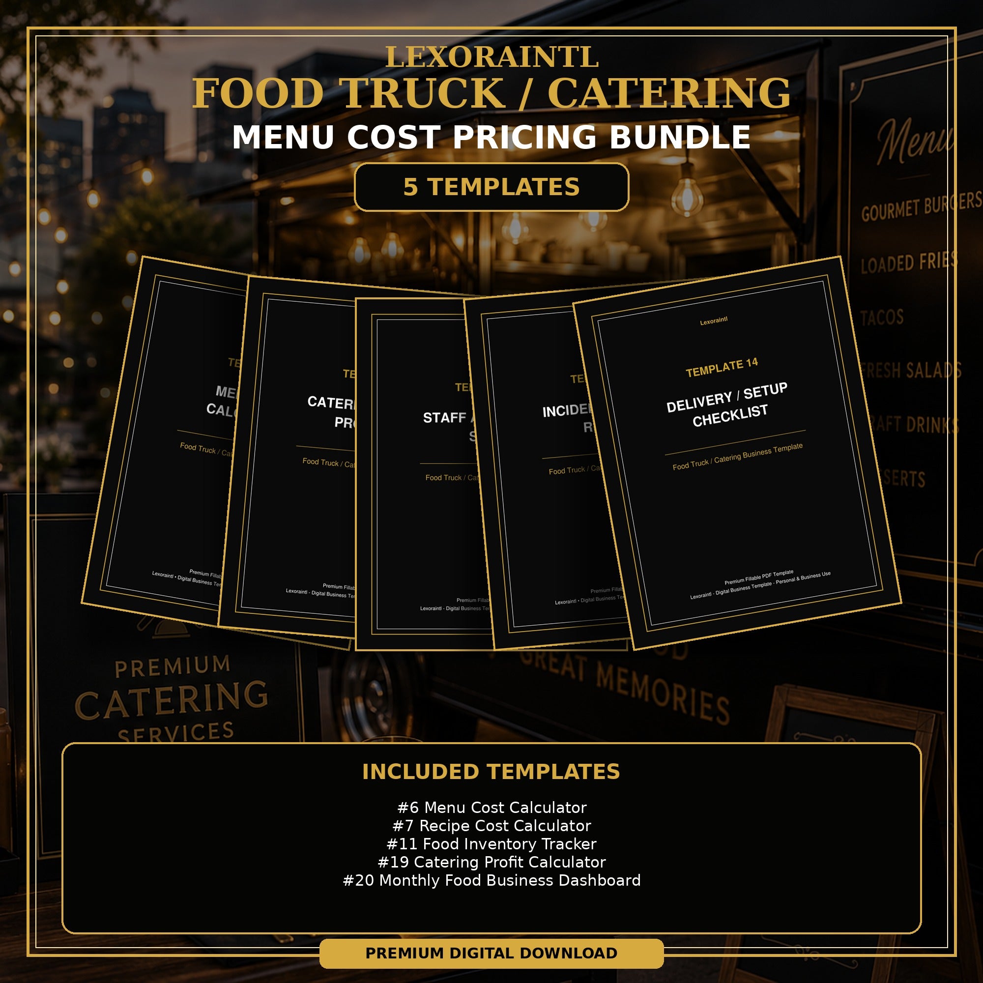 Food Cost & Pricing Bundle — 5 Templates
