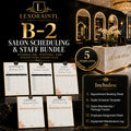 Salon Scheduling & Staff Bundle – 5 Templates | Fillable PDF + Excel | Lexoraintl Salon Business Bundle
