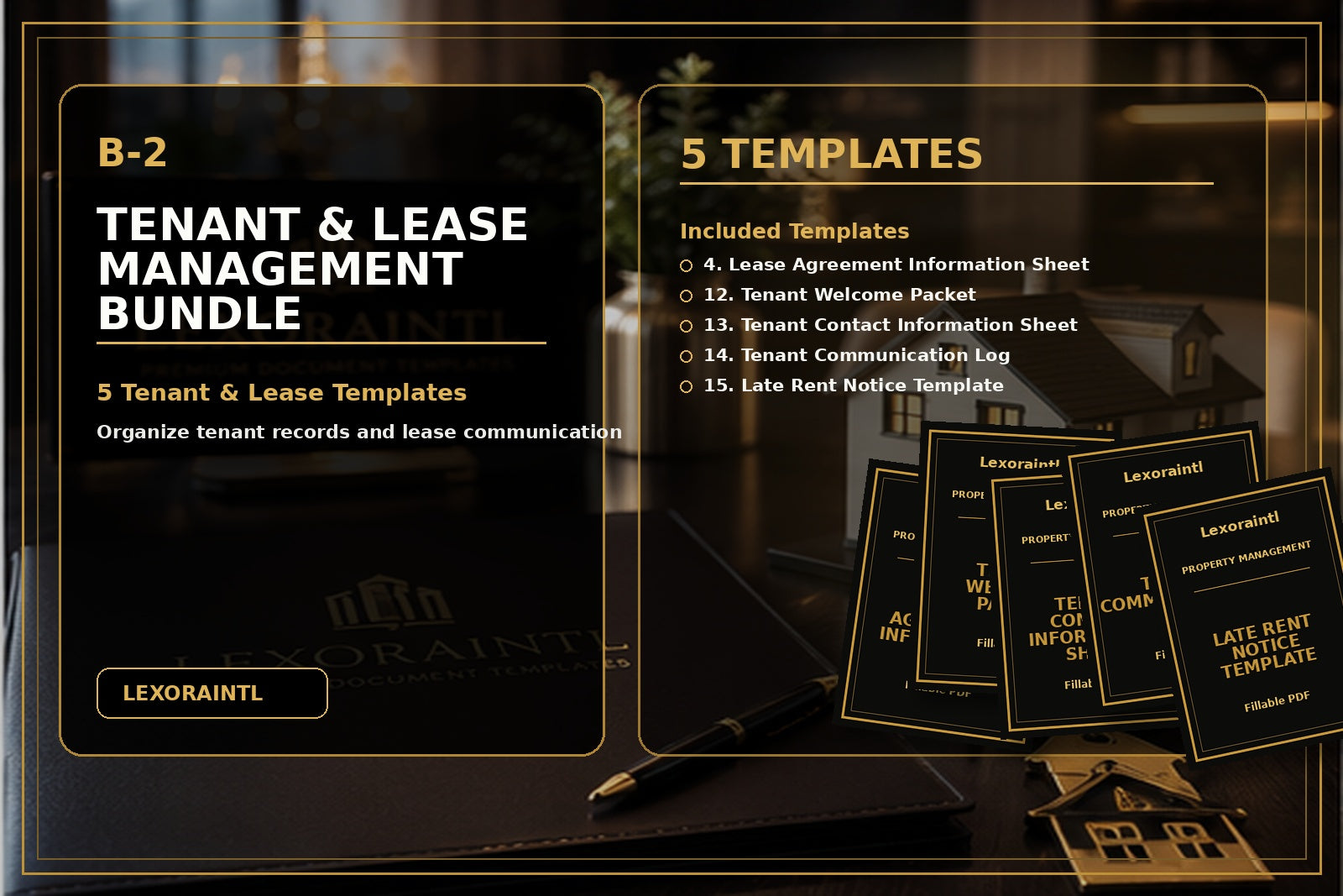 Tenant & Lease Management Bundle | 5 Fillable Real Estate Templates for Landlords & Property Managers