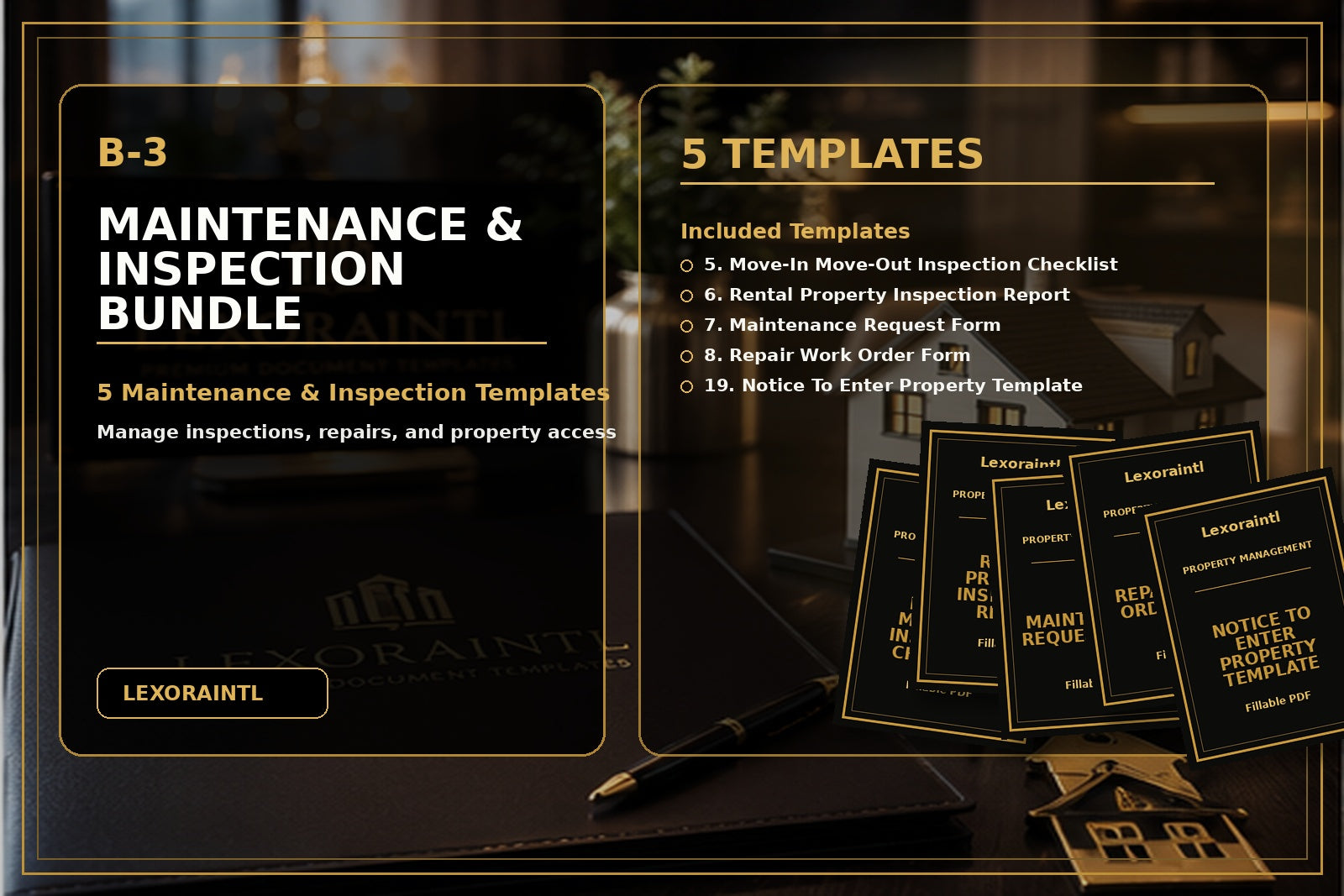 Maintenance & Inspection Bundle | 5 Fillable Property Management Templates for Landlords & Rental Owners