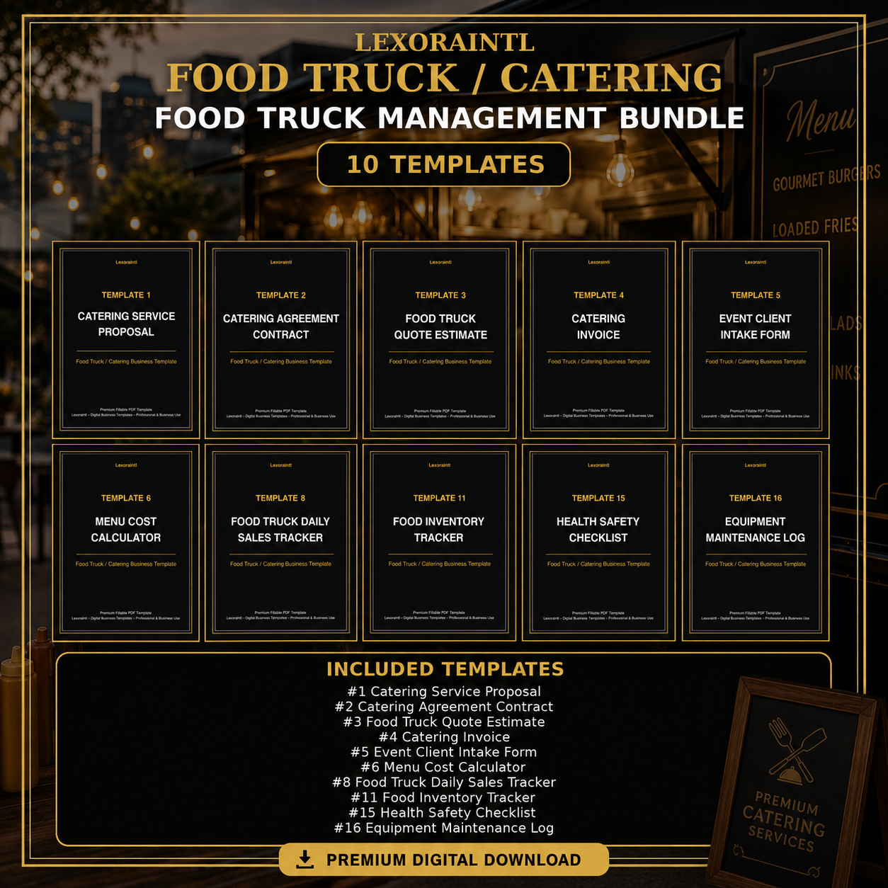 Catering Event Management Bundle — 10 Templates
