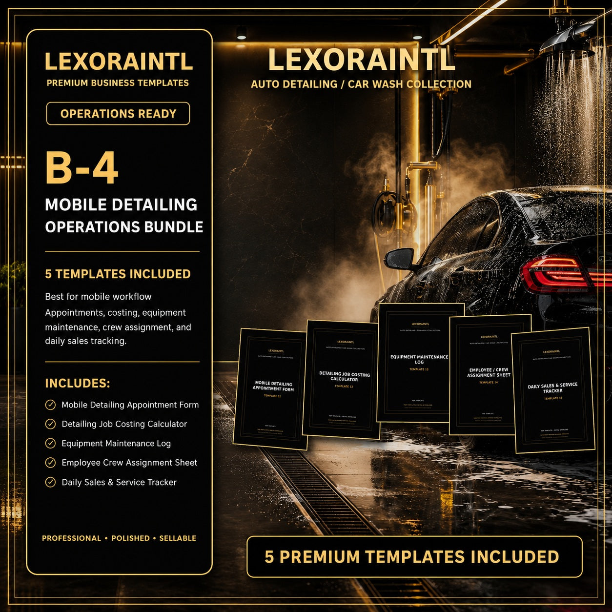 Mobile Detailing Operations Bundle – Fillable PDF + Excel Templates