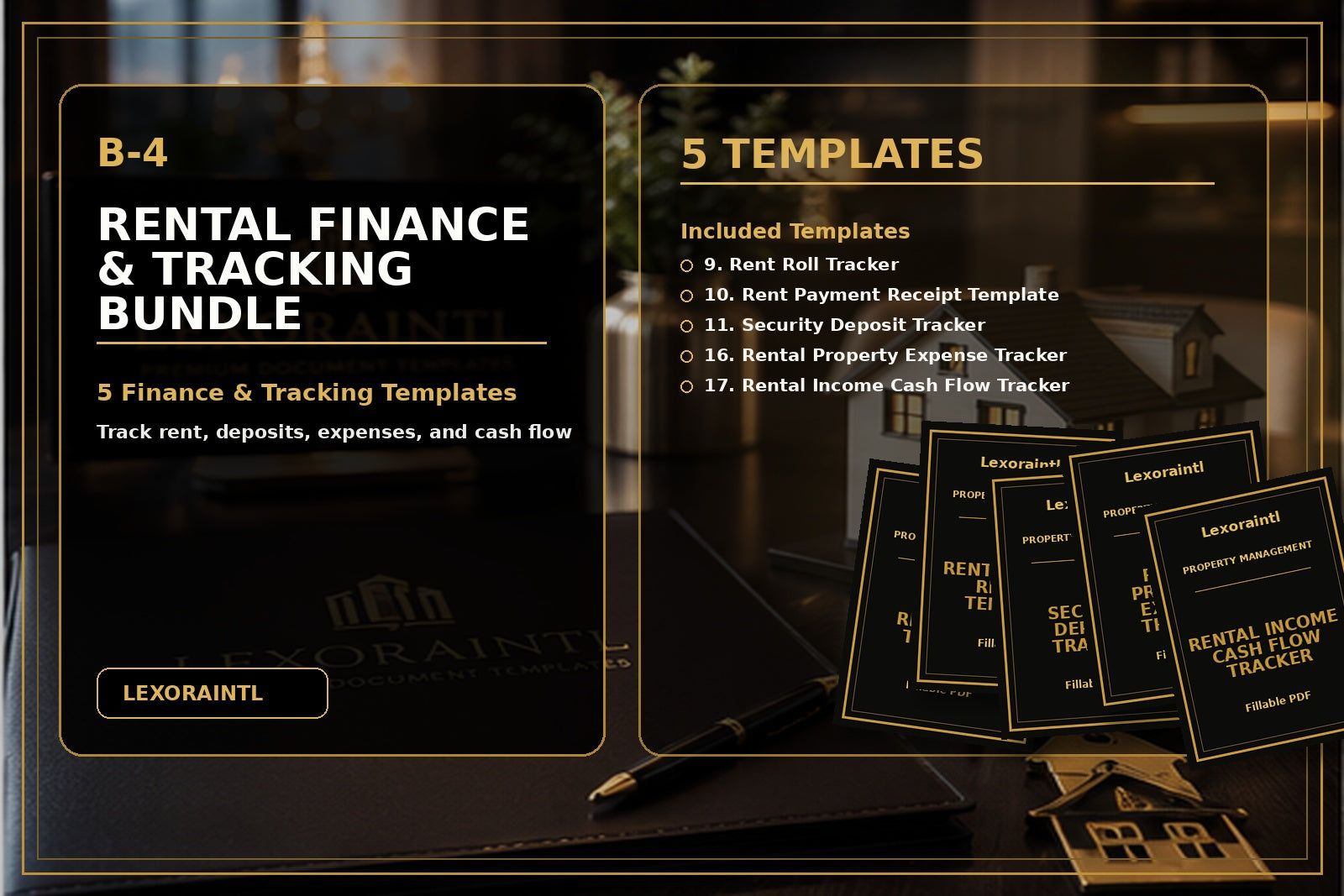 Rental Finance & Tracking Bundle | 5 Fillable PDF + Excel Templates for Landlords & Property Managers