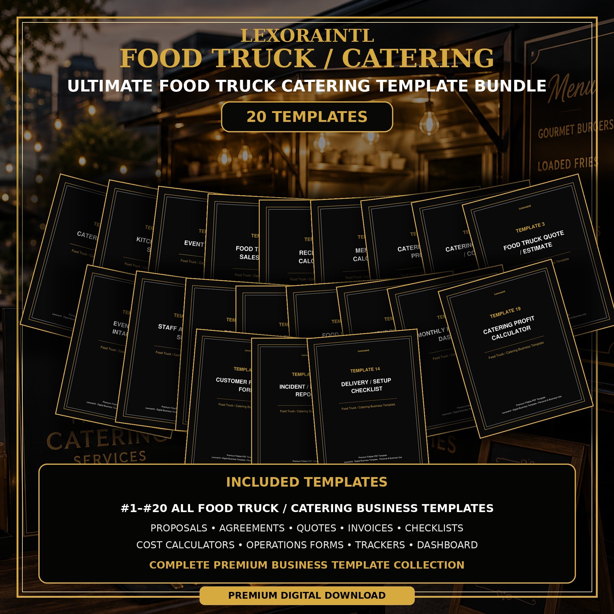 Ultimate Food Truck / Catering Template Bundle — 20 Templates
