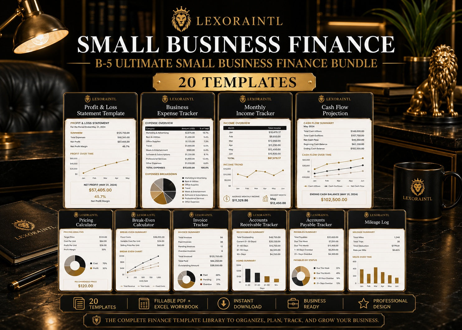 Ultimate Small Business Finance Bundle | 20 Fillable Business Finance Templates
