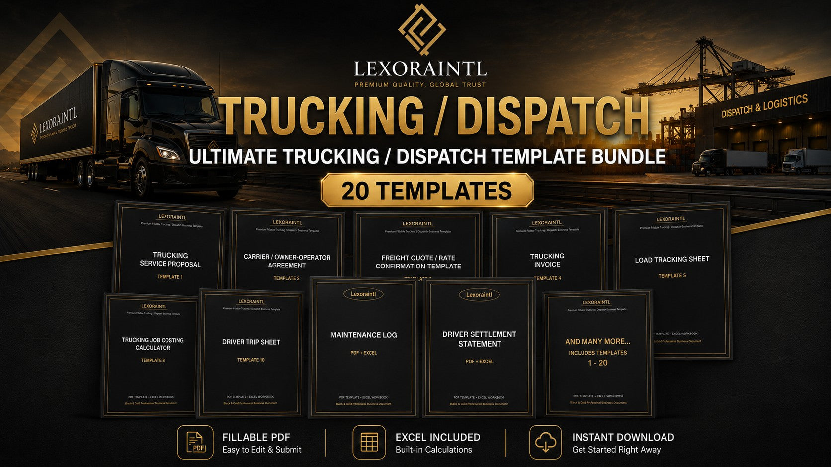 Ultimate Trucking / Dispatch Template Bundle — 20 Templates | Fillable