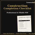 Construction Completion Checklist | Fillable PDF Project Closeout Template