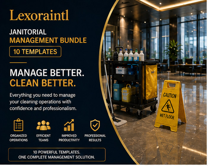 Janitorial Management Bundle — 10 Templates | Fillable PDF + Excel Cleaning Business Forms