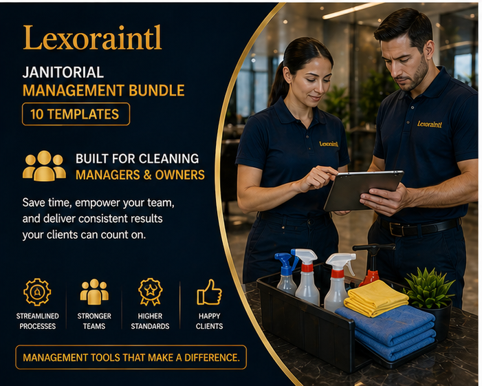 Janitorial Management Bundle — 10 Templates | Fillable PDF + Excel Cleaning Business Forms
