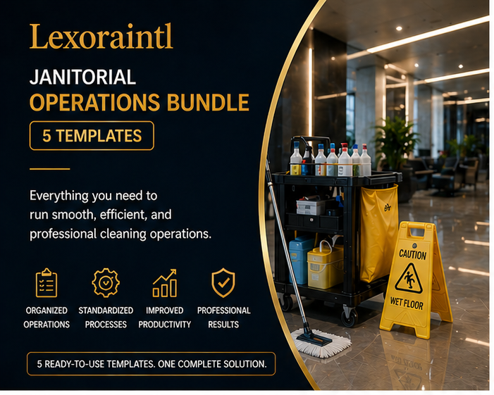 Janitorial Operations Bundle — 5 Templates | Fillable PDF Cleaning Business Forms