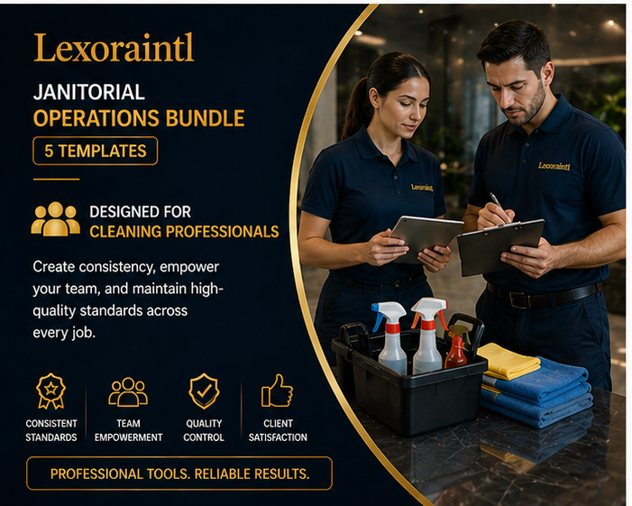Janitorial Operations Bundle — 5 Templates | Fillable PDF Cleaning Business Forms