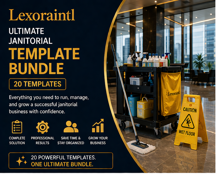 Ultimate Janitorial Template Bundle — 20 Templates | Fillable PDF + Excel Cleaning Business Forms