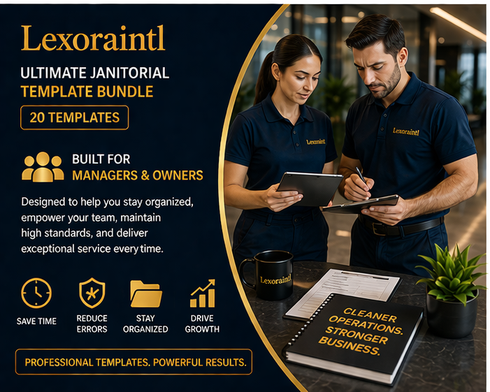 Ultimate Janitorial Template Bundle — 20 Templates | Fillable PDF + Excel Cleaning Business Forms