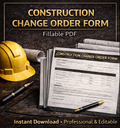 Construction Change Order Form – Fillable PDF