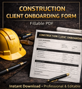 Construction Client Onboarding Form – Fillable PDF