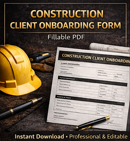 Construction Client Onboarding Form – Fillable PDF
