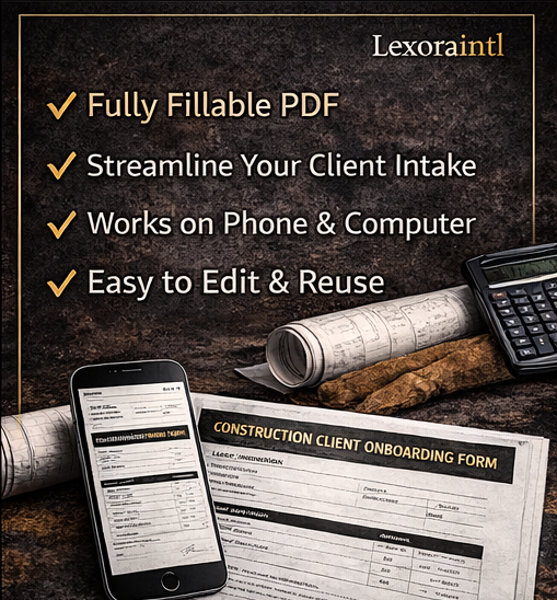 Construction Client Onboarding Form – Fillable PDF