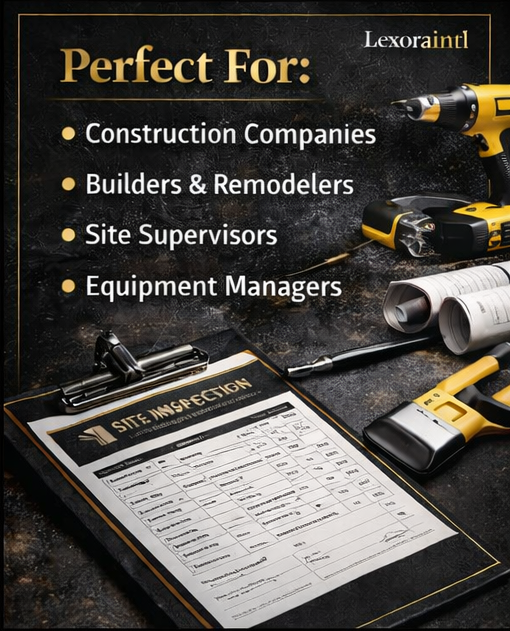 Construction Equipment Log Template – Fillable PDF