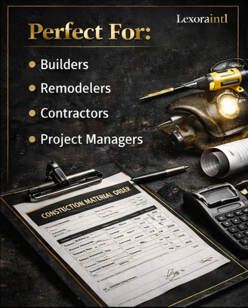 Construction Material Order Form – Fillable PDF