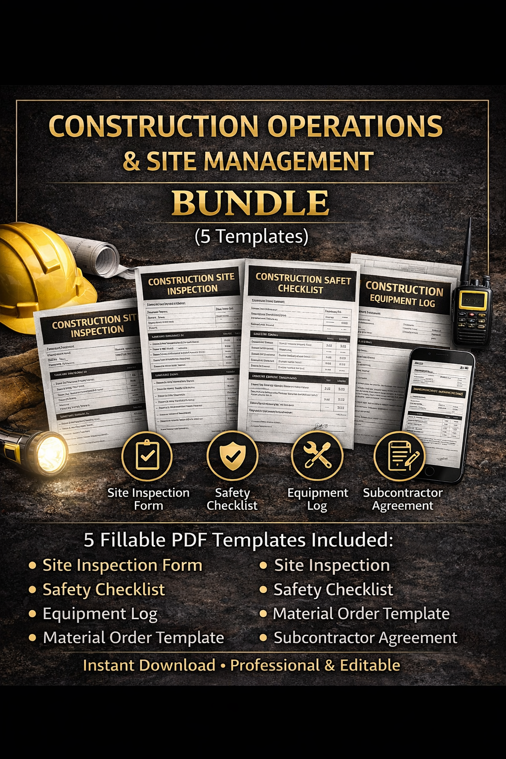 Construction Operations & Site Management Bundle (5 Templates)