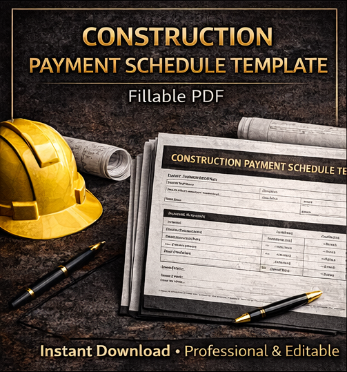 Construction Payment Schedule Template – Fillable PDF