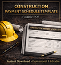 Construction Payment Schedule Template – Fillable PDF
