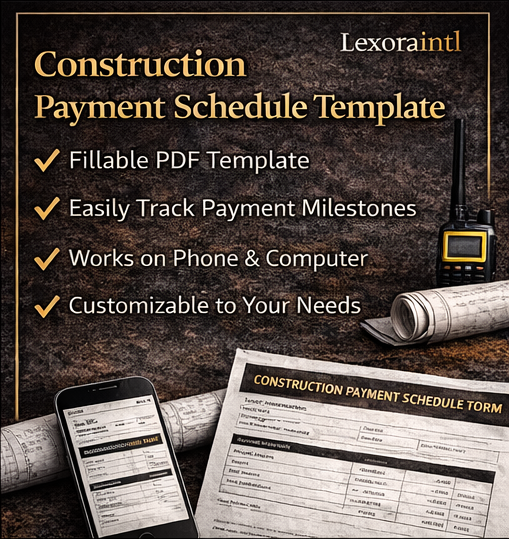 Construction Payment Schedule Template – Fillable PDF