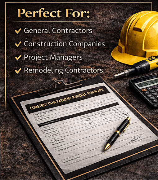 Construction Payment Schedule Template – Fillable PDF