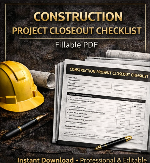 Construction Project Closeout Checklist – Fillable PDF