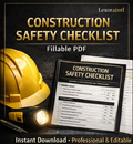 Construction Safety Checklist (OSHA-Style) – Fillable PDF