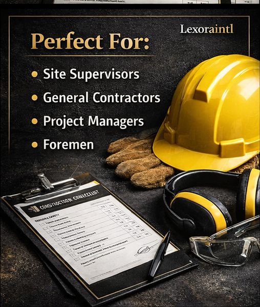 Construction Safety Checklist (OSHA-Style) – Fillable PDF