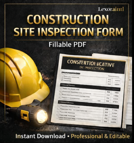 Construction Site Inspection Form – Fillable PDF