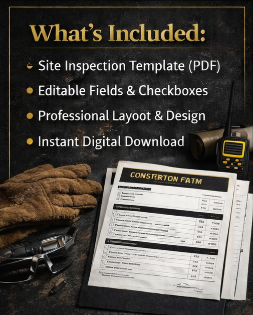 Construction Site Inspection Form – Fillable PDF