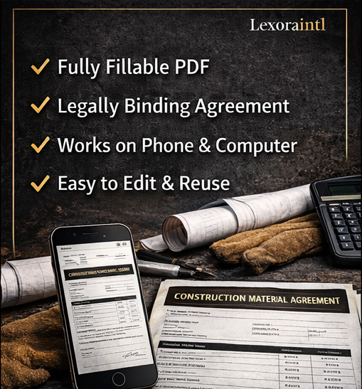 Construction Subcontractor Agreement – Fillable PDF