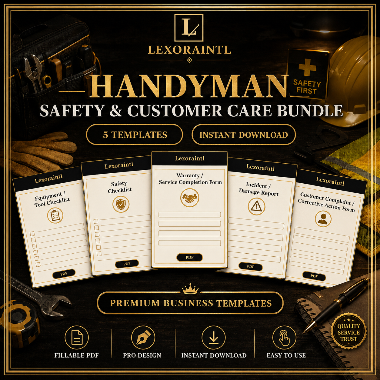 Handyman Specialty & Customer Care Bundle — 5 Fillable PDF Templates