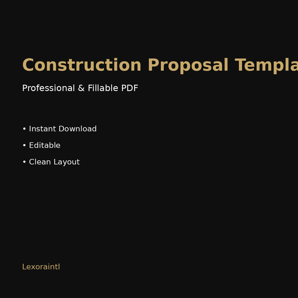 Construction Proposal Template