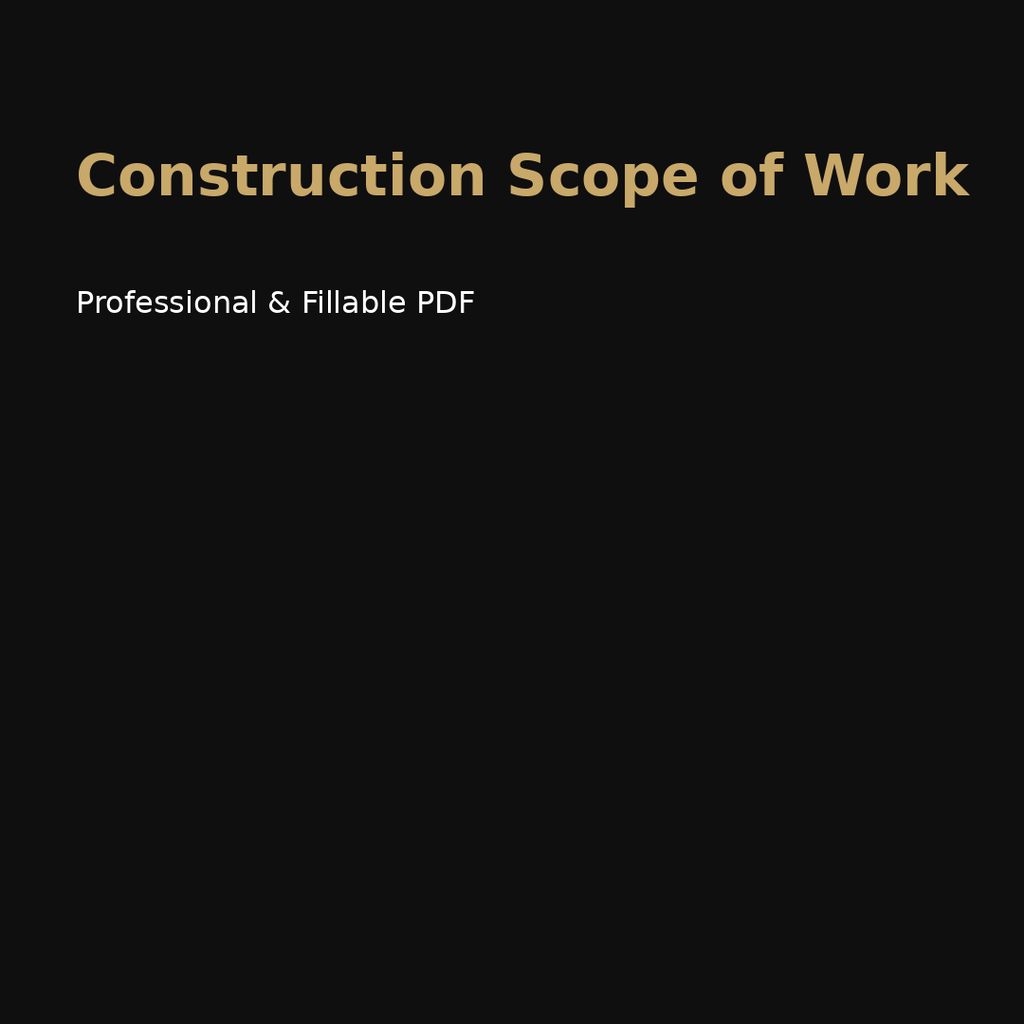 Construction Scope of Work Template