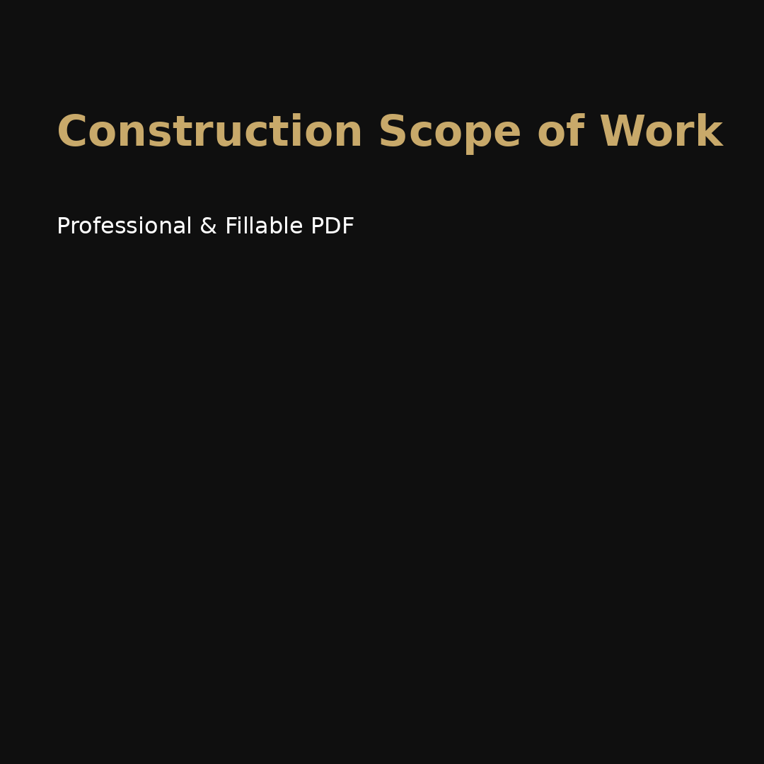 Construction Scope of Work Template
