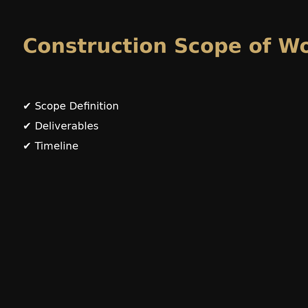 Construction Scope of Work Template